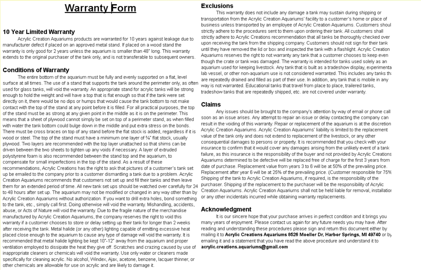 Policy Forms
